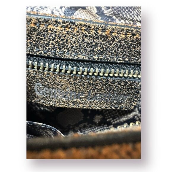 Vintage Genuine Leather Crossbody Satchel Brown/Snakeskin Bag‎ "Forever Free" - Picture 6 of 8